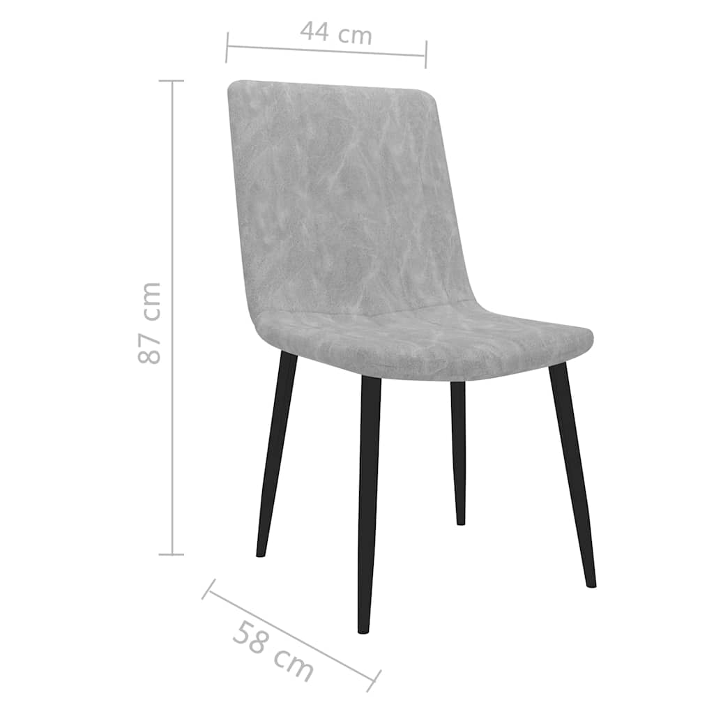 Dining Chairs 6 pcs Light Grey Faux Leather