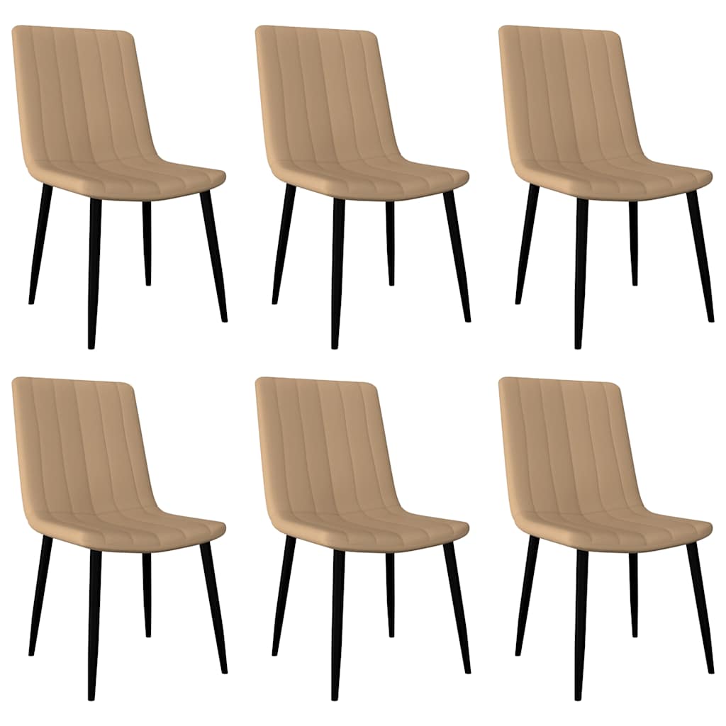 Dining Chairs 6 pcs Cream Faux Leather