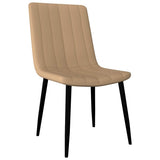 Dining Chairs 6 pcs Cream Faux Leather - Front View