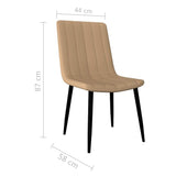 Dining Chairs 6 pcs Cream Faux Leather - Close-Up Angle