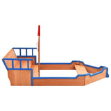 Sandbox Pirate Ship Firwood 190x94.5x101 cm - Top-Down View