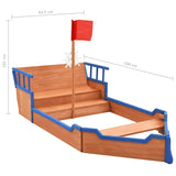 Sandbox Pirate Ship Firwood 190x94.5x101 cm - Extra Image