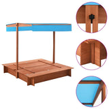 Sandbox with Roof Firwood 122x120x123 cm - Front View