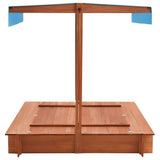 Sandbox with Roof Firwood 122x120x123 cm - 45-Degree Angle