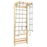 Indoor Climbing Playset with Ladders Rings Wood