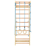 Indoor Climbing Playset with Ladders Rings Wood