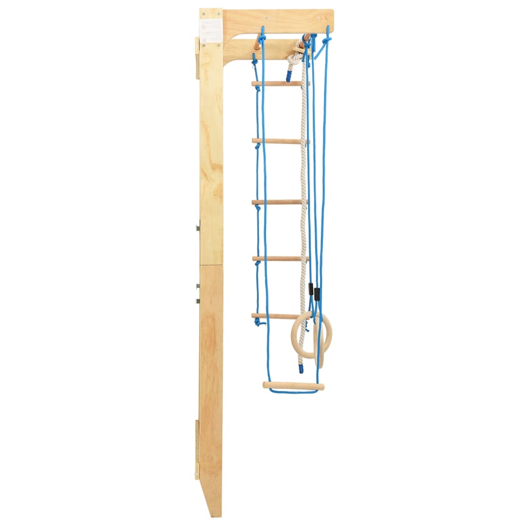 Indoor Climbing Playset with Ladders Rings Wood
