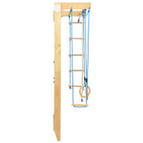 Indoor Climbing Playset with Ladders Rings Wood - Side View