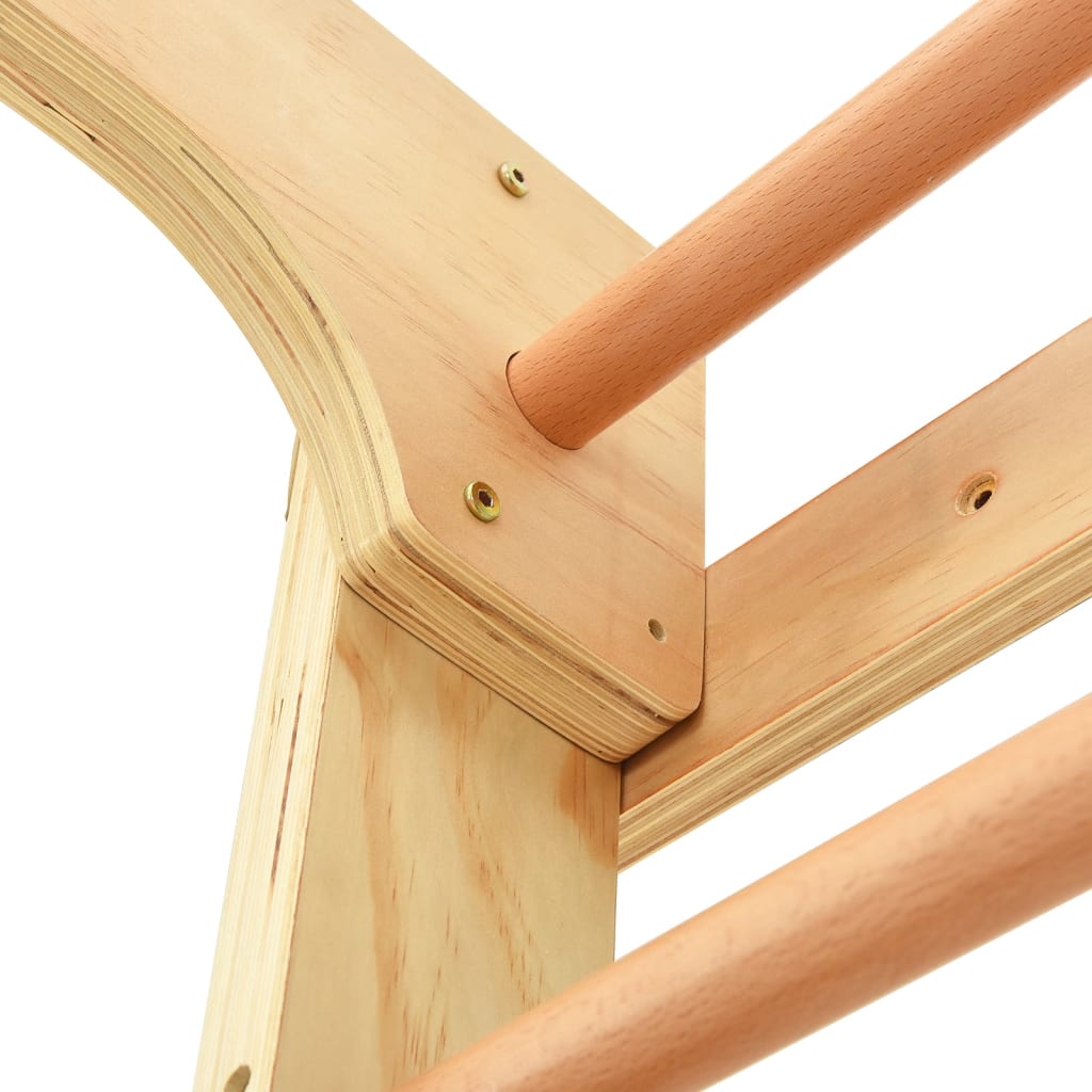 Indoor Climbing Playset with Ladders Rings Wood