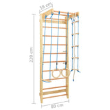 Indoor Climbing Playset with Ladders Rings Wood