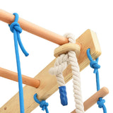 Indoor Climbing Playset with Ladders Rings Slide Wood - 45-Degree Angle