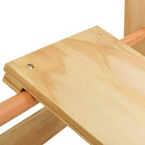 Indoor Climbing Playset with Ladders Rings Slide Wood - Rear View
