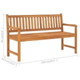3-Seater Garden Bench with Table 150 cm Solid Teak Wood - Extra Image