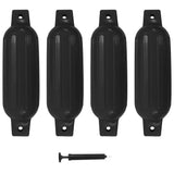 Boat Fenders 4 pcs Black 41x11.5 cm PVC