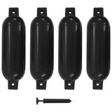 Boat Fenders 4 pcs Black 51x14 cm PVC