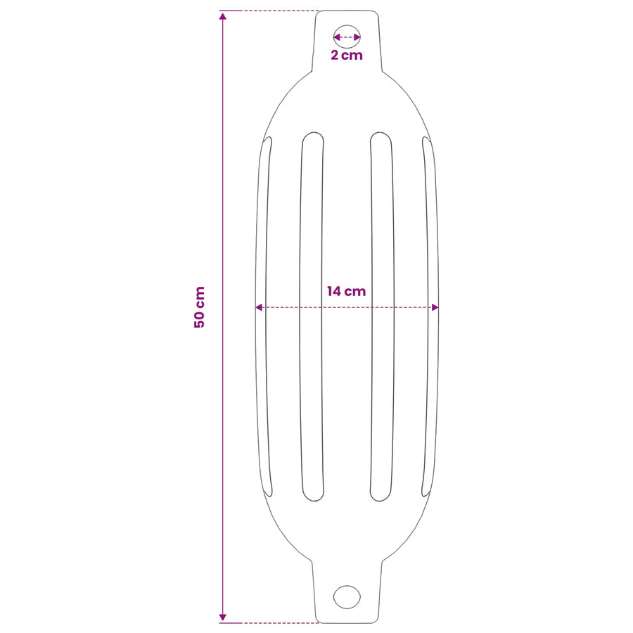 Boat Fenders 4 pcs Black Ø 14x50 cm PVC