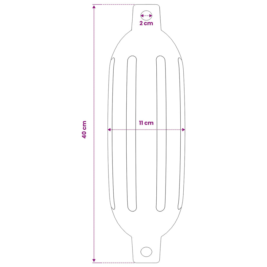 Boat Fenders 4 pcs White Ø 11x40 cm PVC