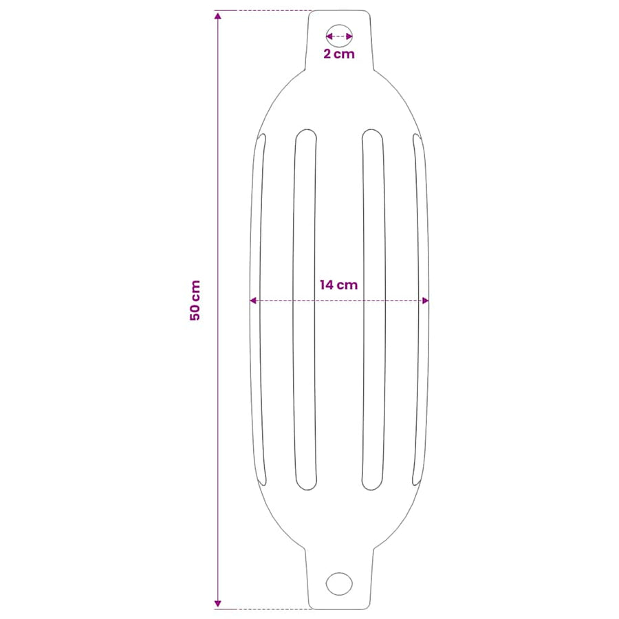 Boat Fenders 4 pcs White Ø 14x50 cm PVC