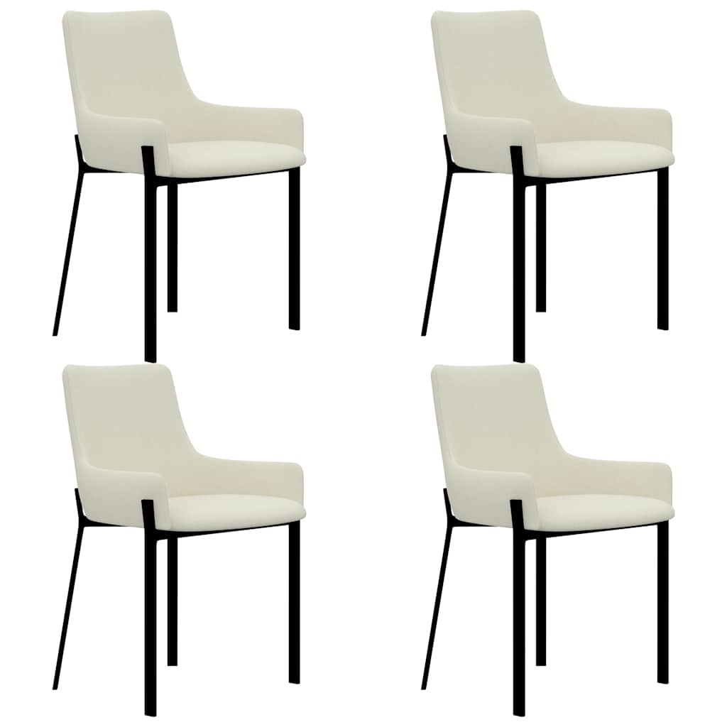 Dining Chairs 4 pcs Cream Fabric