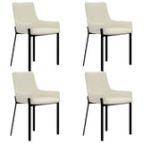 Dining Chairs 4 pcs Cream Fabric