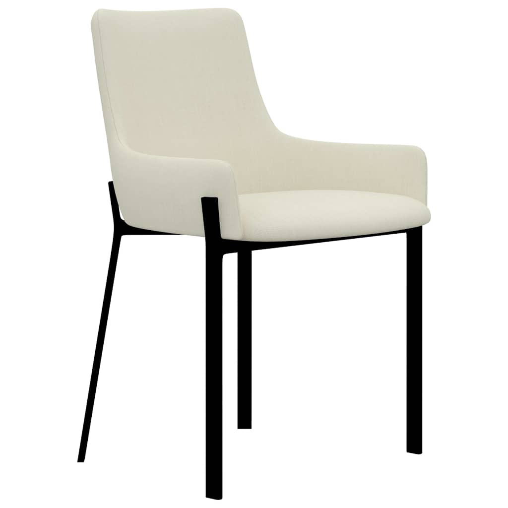 Dining Chairs 4 pcs Cream Fabric