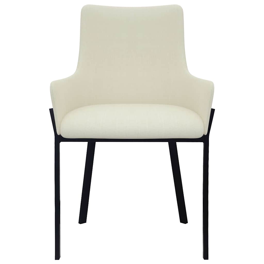 Dining Chairs 4 pcs Cream Fabric