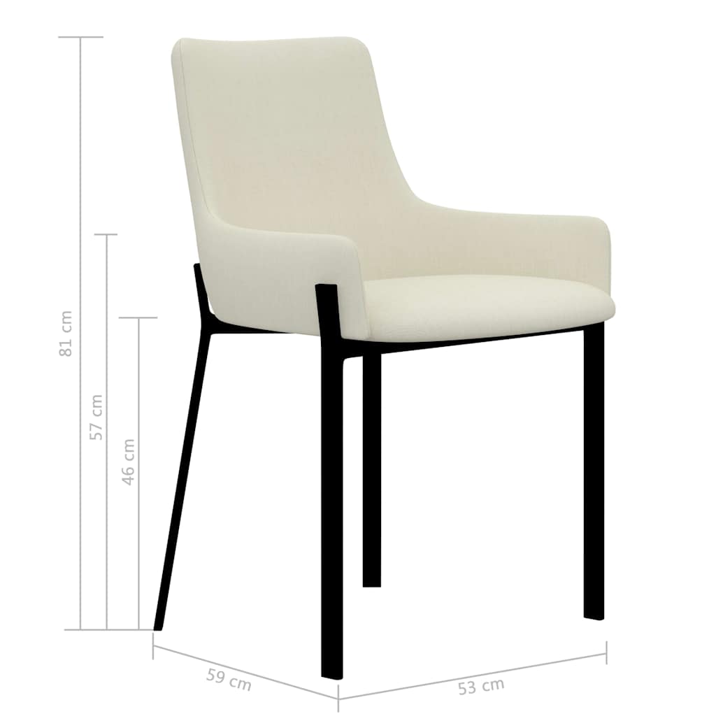 Dining Chairs 4 pcs Cream Fabric