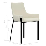 Dining Chairs 4 pcs Cream Fabric - Close-Up Angle