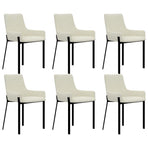 Dining Chairs 6 pcs Cream Fabric