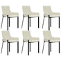 Dining Chairs 6 pcs Cream Fabric