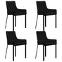 Dining Chairs 4 pcs Black Fabric