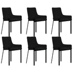 Dining Chairs 6 pcs Black Fabric