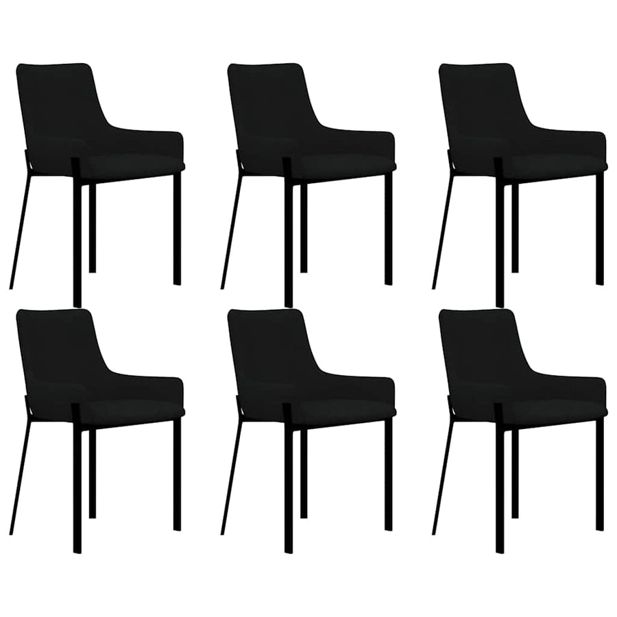 Dining Chairs 6 pcs Black Fabric