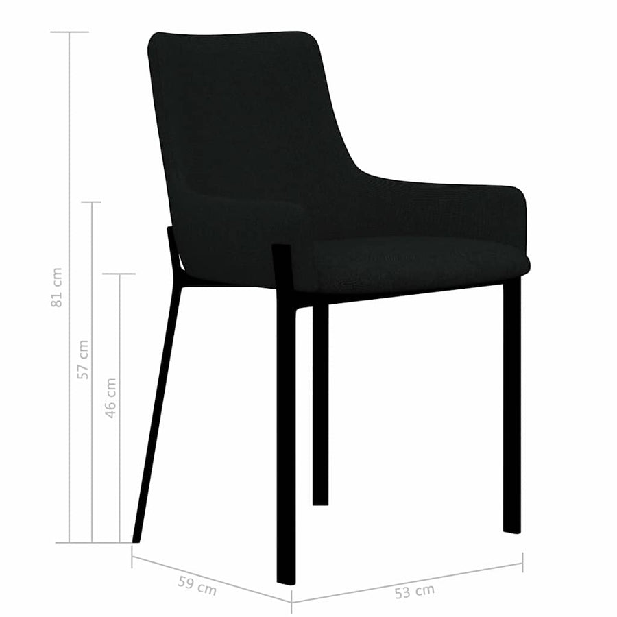 Dining Chairs 6 pcs Black Fabric