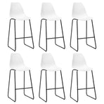Bar Stools 6 pcs White Plastic