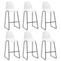 Bar Stools 6 pcs White Plastic