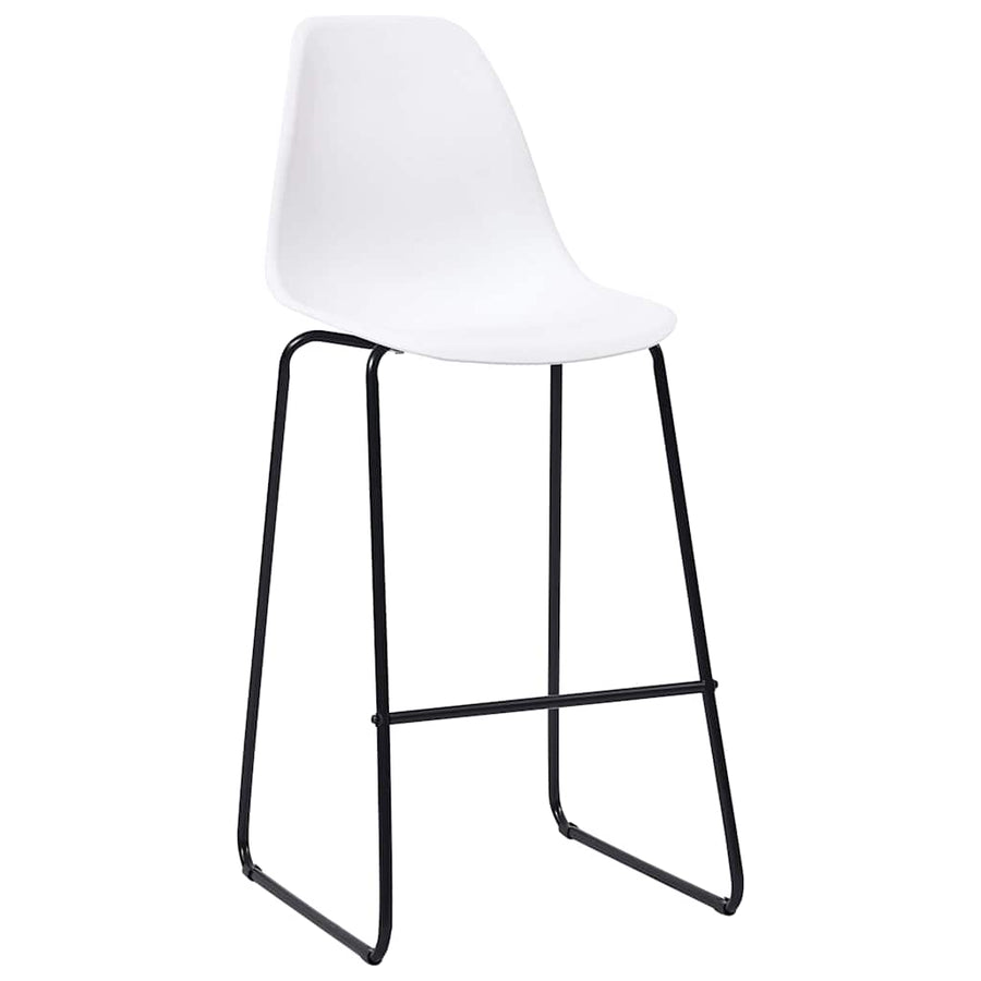 Bar Stools 6 pcs White Plastic