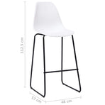 Bar Stools 6 pcs White Plastic
