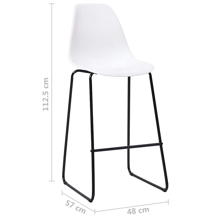 Bar Stools 6 pcs White Plastic