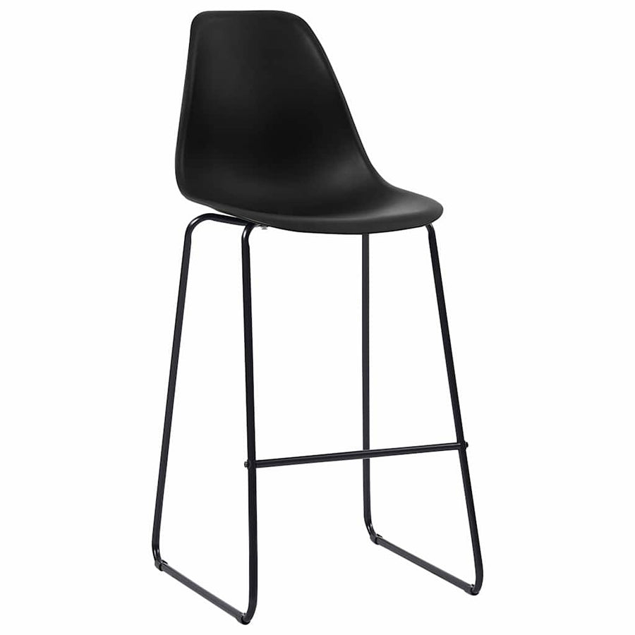Bar Stools 6 pcs Black Plastic