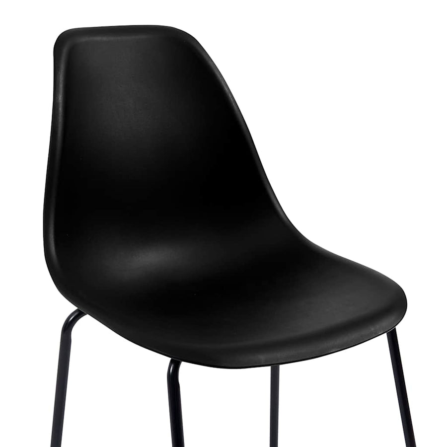 Bar Stools 6 pcs Black Plastic