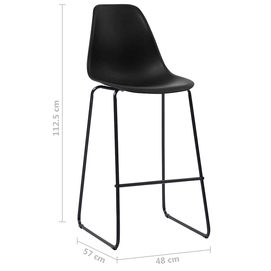 Bar Stools 6 pcs Black Plastic