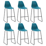 Bar Stools 6 pcs Turquoise Plastic