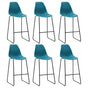 Bar Stools 6 pcs Turquoise Plastic