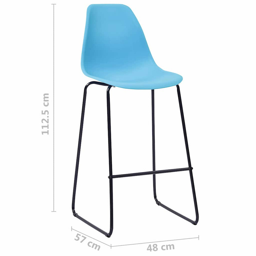 Bar Stools 6 pcs Blue Plastic