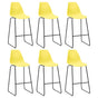 Bar Stools 6 pcs Yellow Plastic