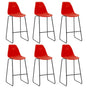 Bar Stools 6 pcs Red Plastic