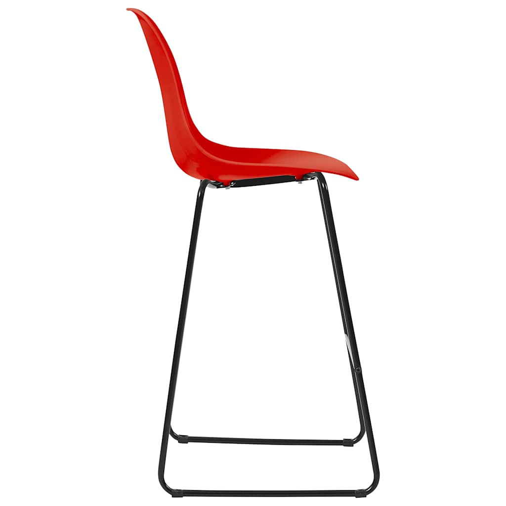 Bar Stools 6 pcs Red Plastic