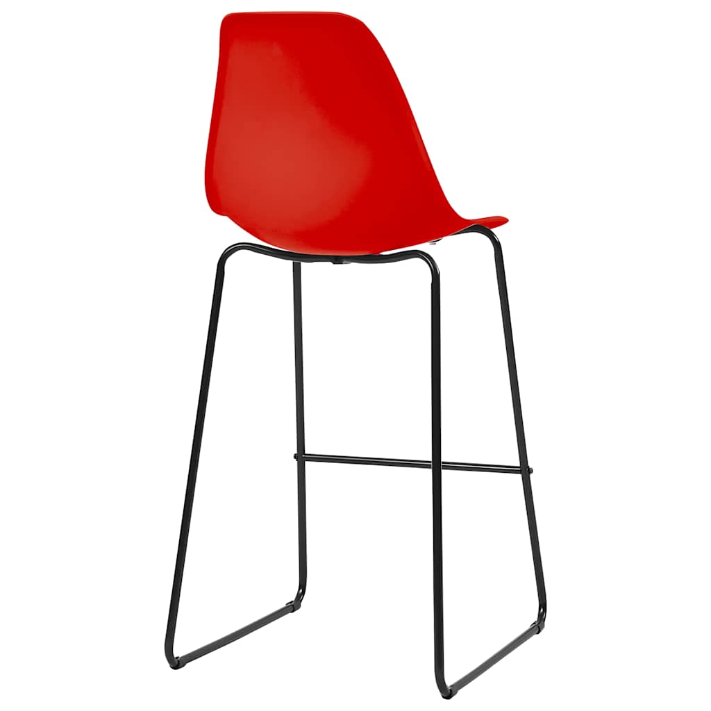 Bar Stools 6 pcs Red Plastic