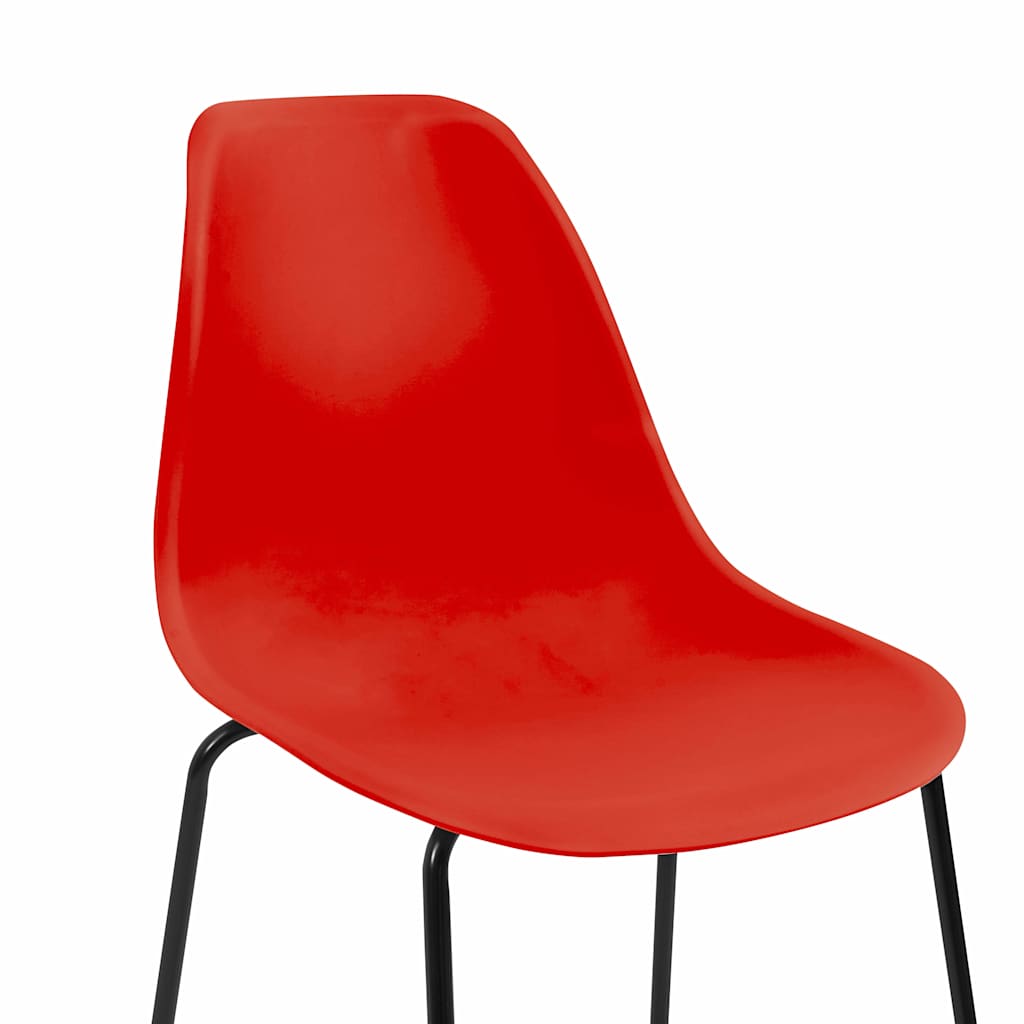Bar Stools 6 pcs Red Plastic